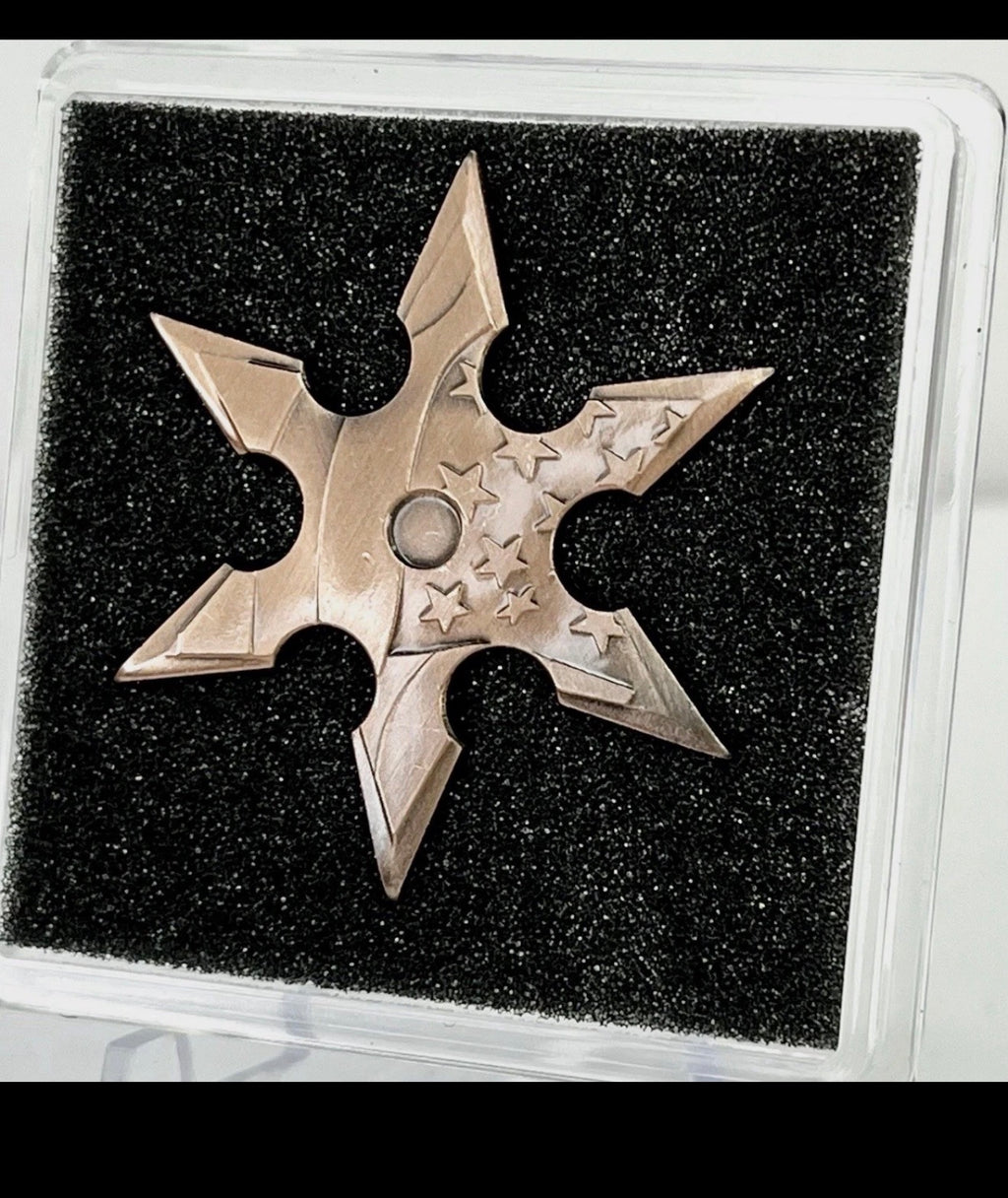 5 Gram Copper Ninja Throwing Star USA Flag .999 Fine in Capsule | Bullion Silver