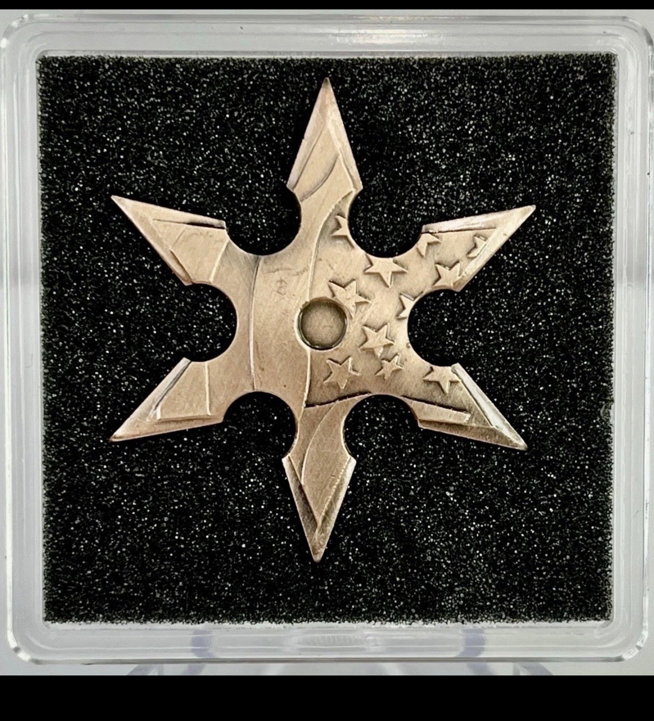 5 Gram Copper Ninja Throwing Star USA Flag .999 Fine in Capsule | Bullion Silver