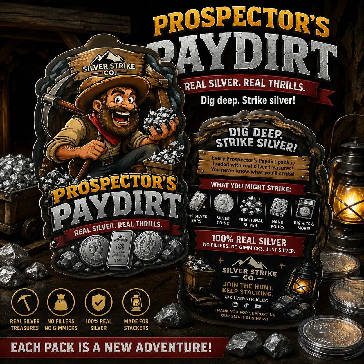 Prospector’s Paydirt Mystery Pack – Real Silver Treasure Hunt! Bullion Coins Bar