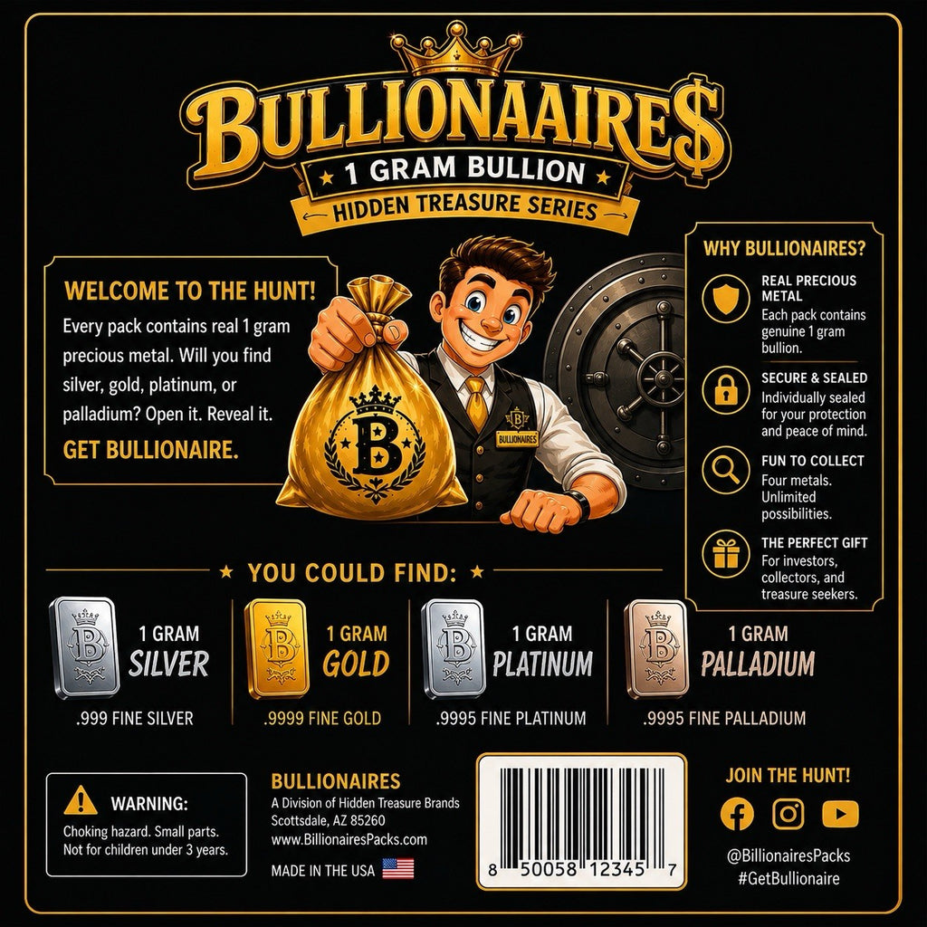 Bullionaires 1 Gram Bullion Mystery Pack - First Edition